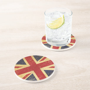 British Union Jack Flag Vintag Grunge Untersetzer