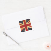 British Union Jack Flag Vintag Quadratischer Aufkleber (Umschlag)