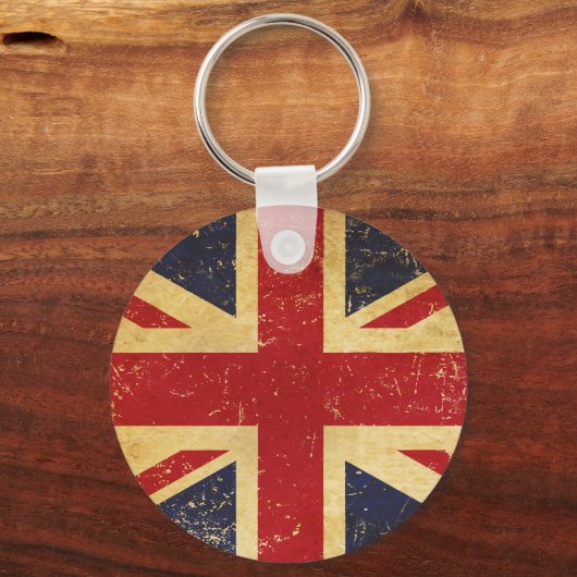 British Union Jack Flag Vintager Schlüsselanhänger (Rückseite)