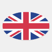British Union Jack Ovaler Aufkleber (Vorderseite)