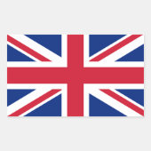 British Union Jack Rechteckiger Aufkleber (Vorderseite)
