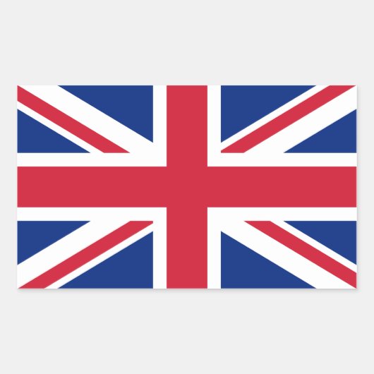 British Union Jack Rechteckiger Aufkleber (Vorderseite)