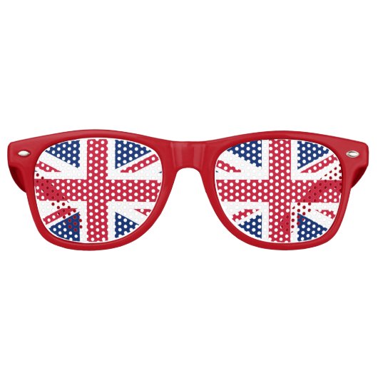 British Union Jack Retro Sunglasses Partybrille (Vorderseite)