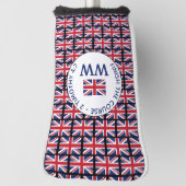 British Union Jack UK MONOGRAM Putter Golf Headcover (Rotieren 90)