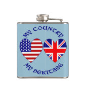 British USA Herzflags Country Heritage Flachmann (Rückseite)