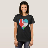 British Uzbekistani Flag Heart T-Shirt (Vorne ganz)