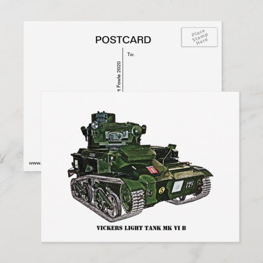 British Vickers Light Tank VI B Postkarte (Vorne/Hinten)
