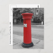 British Victorian Pillar Box Postkarte (Vorne/Hinten)