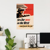 British WWII Propaganda Poster Strike Now (Heimbüro)