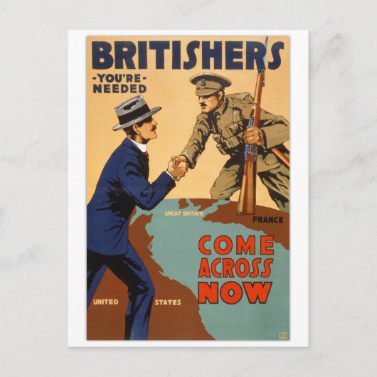 Britishers, die Sie brauchen Vintage Poster Postkarte (Vorderseite)
