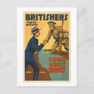 Britishers kommen jetzt über die britische Propaga Postkarte