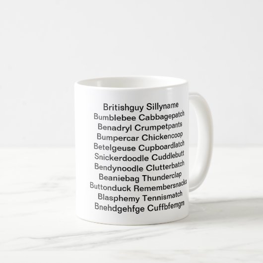 Britishguy Sillyname, I gemeiner Benedict Kaffeetasse (VorderseiteRechts)