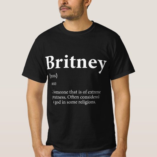 Britney Costume Niedlich Definition Personalisiert T-Shirt (Vorderseite)