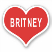 BRITNEY NAME Red Liebe Heart Vinyl Sticker (Vorderseite)