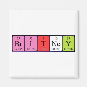 Britney Periodensystem-Namenmagnet Magnet