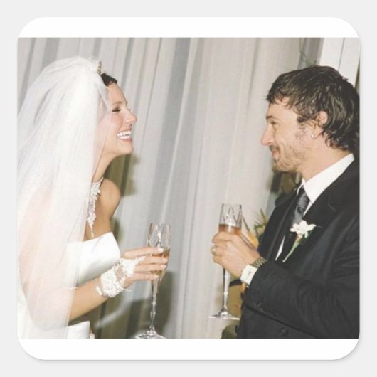 Britney Spears und Kevin Federline Wedding Quadratischer Aufkleber (Vorderseite)