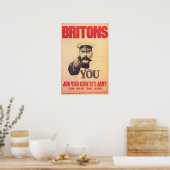 BRITONS Lord Kitchener Will EUCH! Mitglied der Arm Poster (Küche)