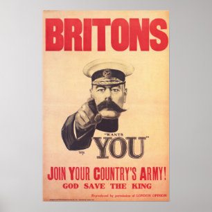 BRITONS Lord Kitchener Will EUCH! Mitglied der Arm Poster