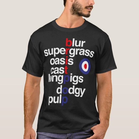 Britpop-Bands T-Shirt (Vorderseite)