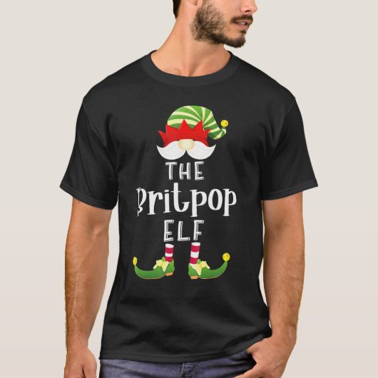 Britpop Elf Group Christmas Pajama Party T-Shirt (Vorderseite)