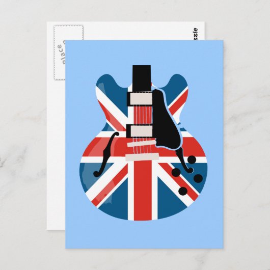 Britpop Guitar Postkarte (Vorne/Hinten)
