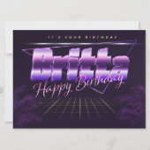 Britta Name Vorname lila retro Karte Geburtstag (Vorderseite)