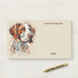 Brittany Abstrakt Art Dog Name Post-it Klebezettel