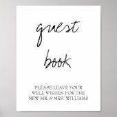Brittany Black Calligraphy Wedding Guest Book Sign Poster (Vorne)