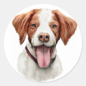 Brittany Bust Runder Aufkleber (Vorderseite)