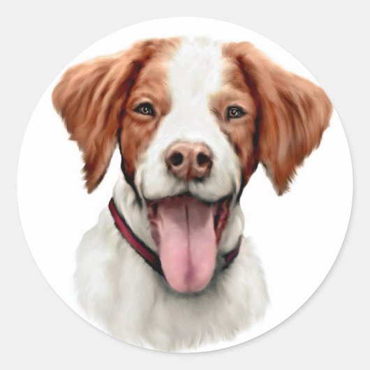 Brittany Bust Runder Aufkleber (Vorderseite)