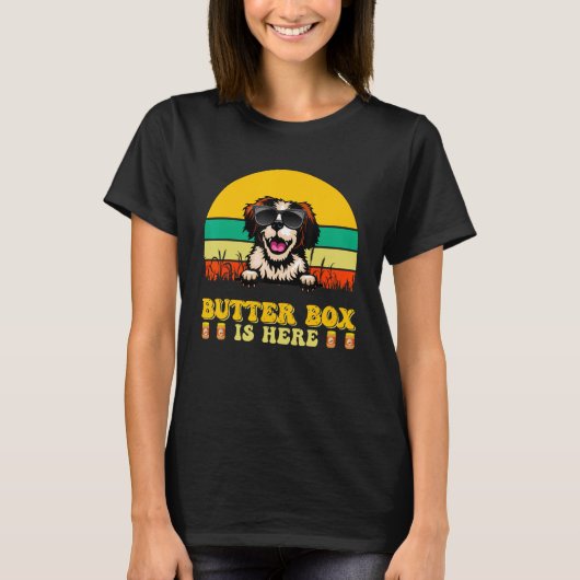 Brittany Dog Butter Box Is Here  Father s Day T-Shirt (Vorderseite)