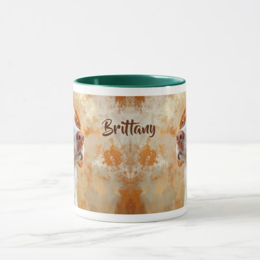 Brittany Dog Impressionismus Paint Tasse (Zentrum)