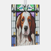 Brittany Dog "Stains Glass" Ornament Aus Glas (Vorderseite Rechts)