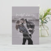 Brittany Elegant Foto Calligraphy Brautparty Einladung (Stehend Vorderseite)