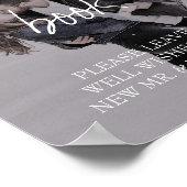 Brittany Foto Calligraphy Wedding Guest Book Sign Poster (Ecke)