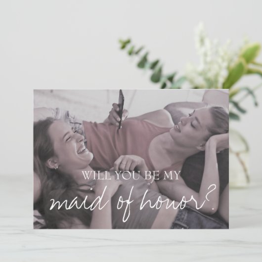 Brittany Foto Script wird Sie meine Trauzeugin Einladung (Stehend Vorderseite)