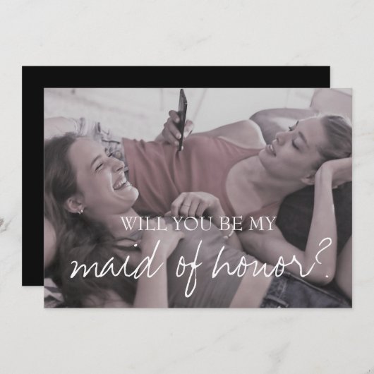 Brittany Foto Script wird Sie meine Trauzeugin Einladung (Vorne/Hinten)