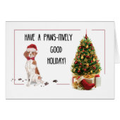 Brittany Funny Christmas Dog and Tree (Vorderseite (Horizontal))
