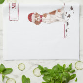 Brittany Funny Christmas Dog and Tree Geschirrtuch (Gefaltet)