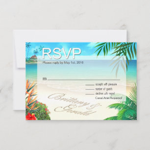Brittany & Gerald Exotischer Strand RSVP ::custom: Karte