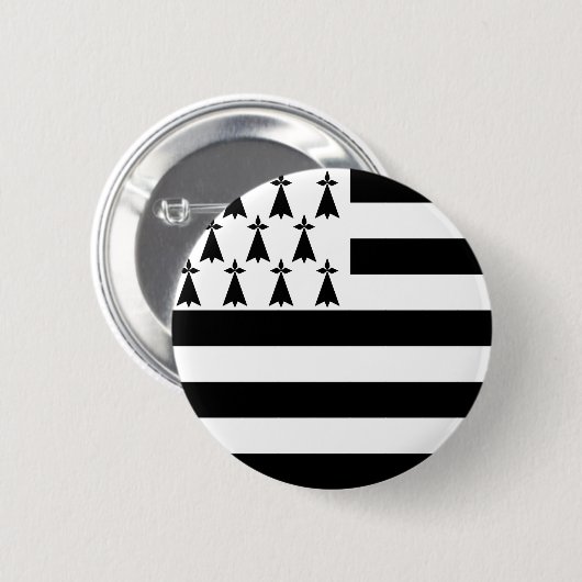 Brittany (Gwenn-ha-du) flag Button (Vorne & Hinten)