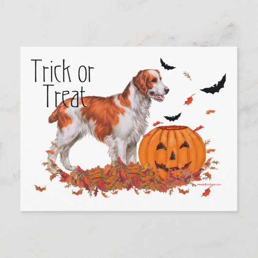 Brittany Halloween Postkarte (Vorderseite)