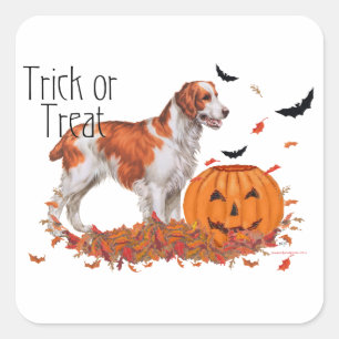 Brittany Halloween Quadratischer Aufkleber