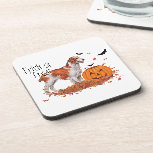 Brittany Halloween Untersetzer (Linke Seite)