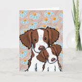 Brittany Hunde Müttertag Karte (Vorderseite)