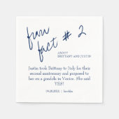 Brittany Modern Navy Blue Fun Fakt #2 Hochzeit Serviette (Vorderseite)