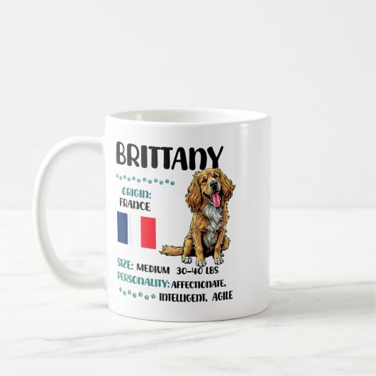 Brittany Origin Funny Brittany Dog Lover  Kaffeetasse (Links)