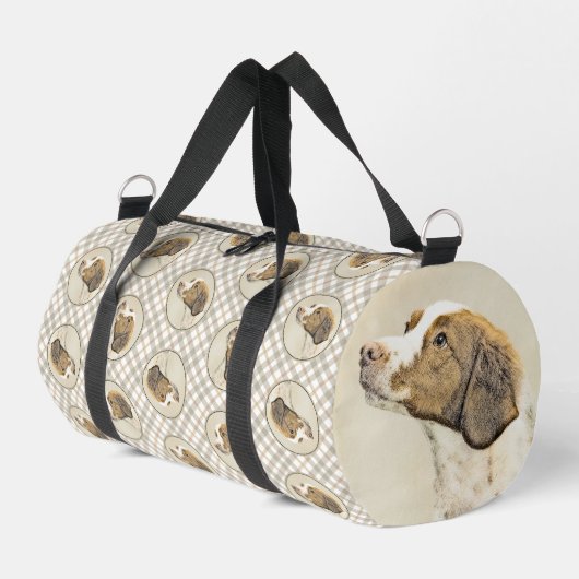 Brittany Painting Orange Roan Spaniel Niedlich Dog Duffle Bag (Linke Seite)