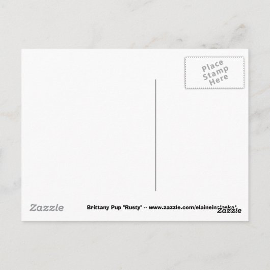 Brittany Pup "Rusty" Postcard Postkarte (Rückseite)