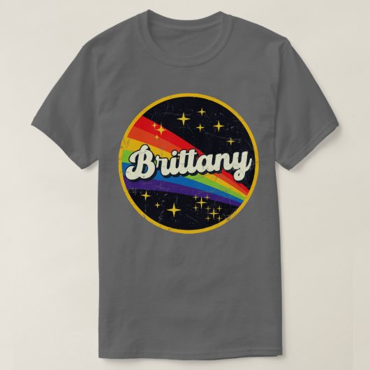 Brittany Rainbow In Space Vintag GrungeStyle T-Shirt (Design vorne)